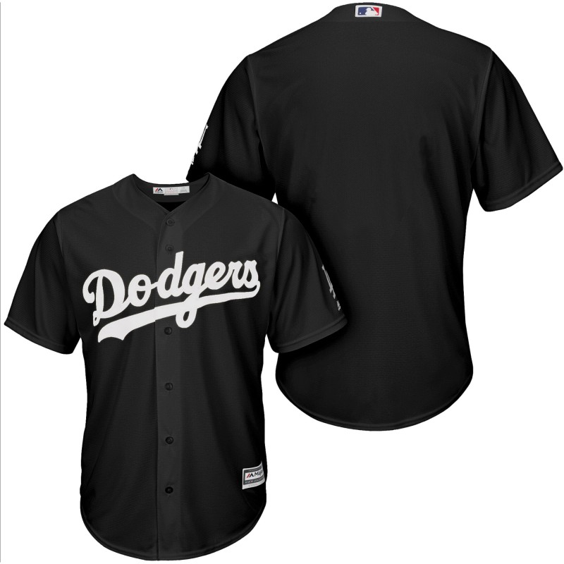 Men Los Angeles Dodgers blank black game customized MLB Jersey->customized mlb jersey->Custom Jersey